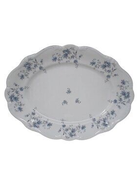 Johann Haviland Bavaria Germany Oval Platter Blue Garland Pattern 14.3/4x11" #S3